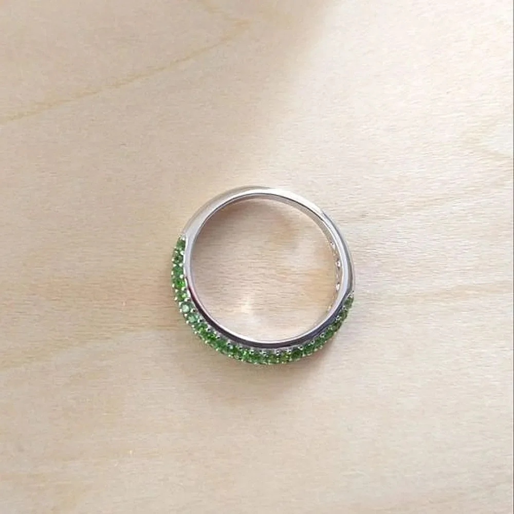 Chrome Diopside Half Band Ring